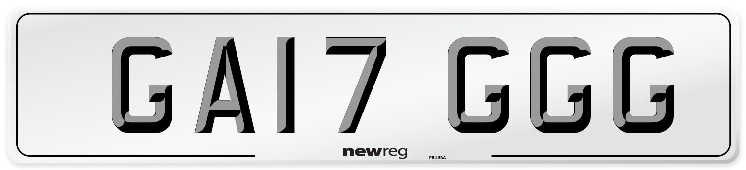 GA17 GGG Number Plate from New Reg